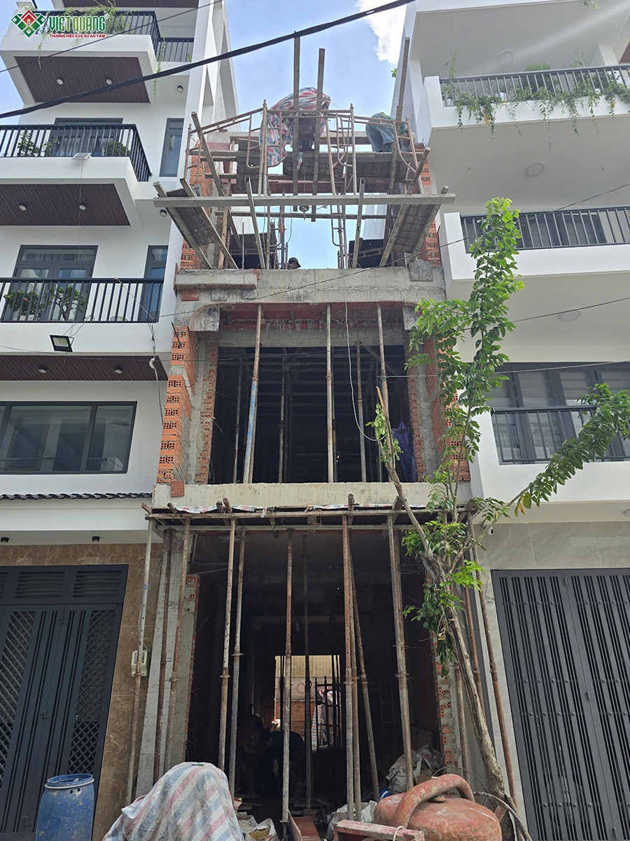 Thi công xây móng nhà 5 tầng 4x16m