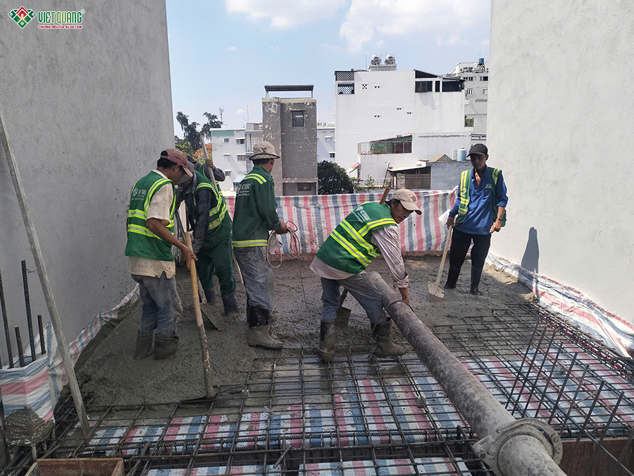 Thi công xây móng nhà 5 tầng 4x16m