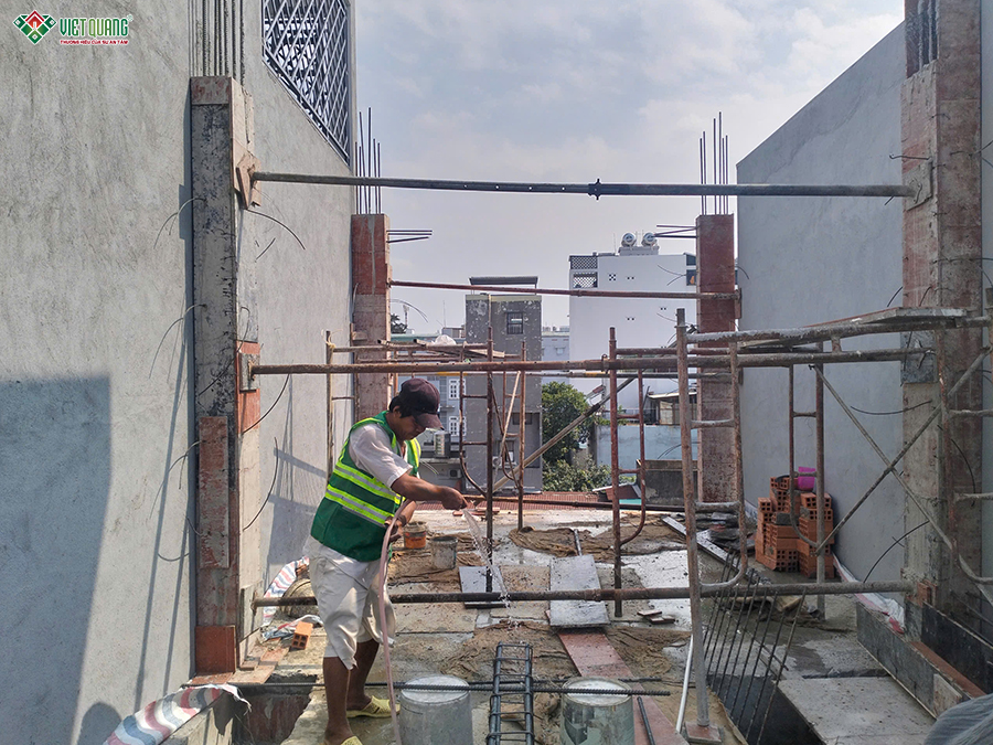 Thi công xây móng nhà 5 tầng 4x16m