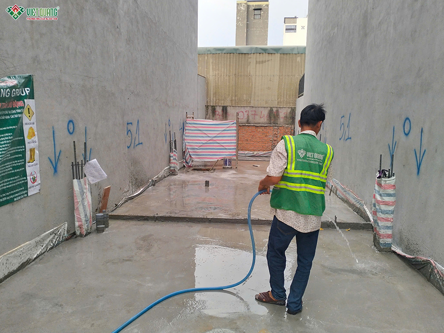 Thi công xây móng nhà 5 tầng 4x16m