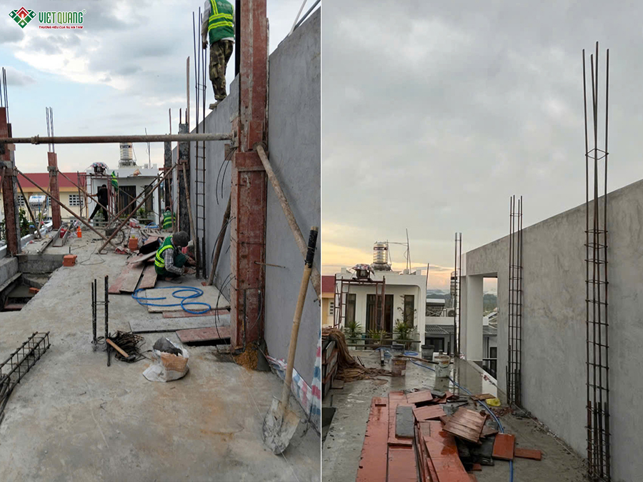 Thi công xây móng nhà 5 tầng 4x16m