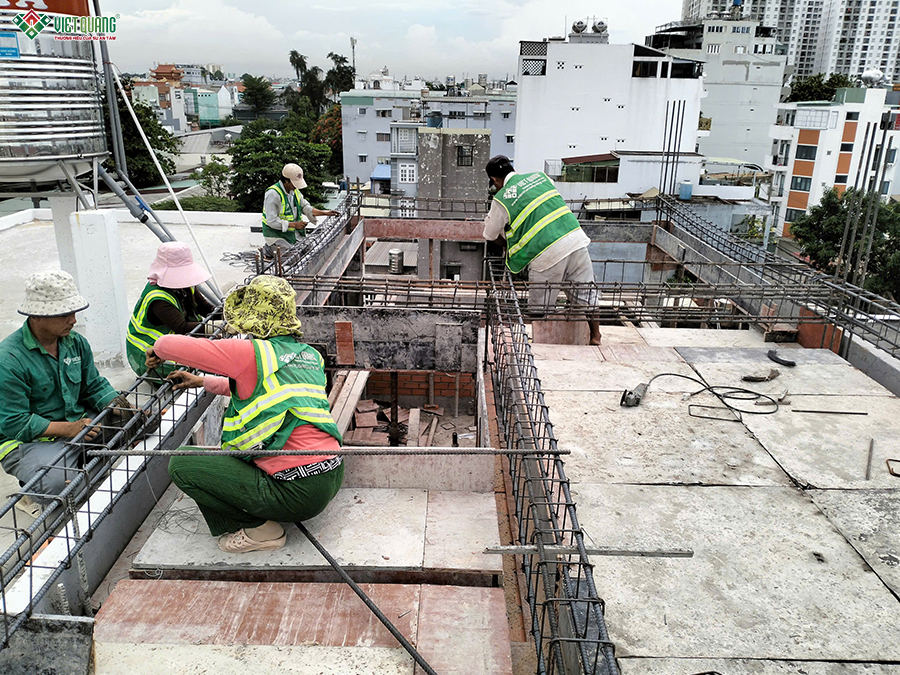 Thi công xây móng nhà 5 tầng 4x16m