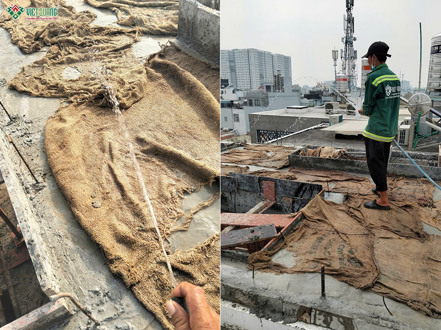 Thi công xây móng nhà 5 tầng 4x16m