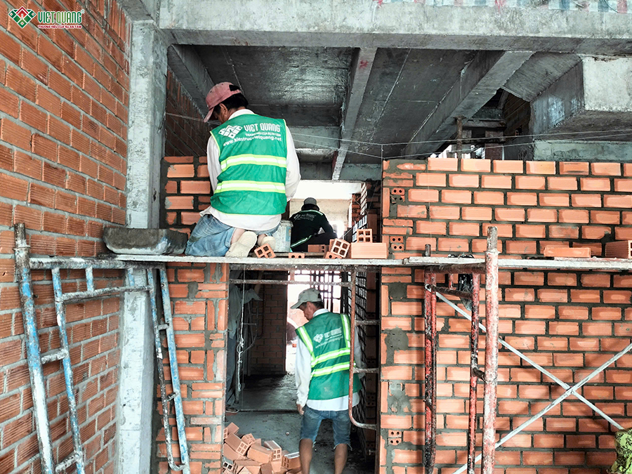 Thi công xây móng nhà 5 tầng 4x16m