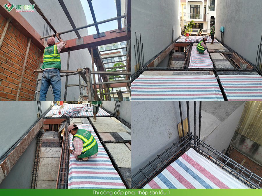 Thi công xây móng nhà 5 tầng 4x16m