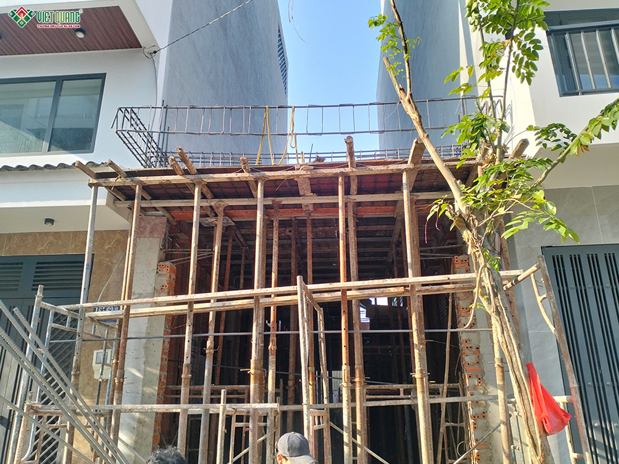 Thi công xây móng nhà 5 tầng 4x16m