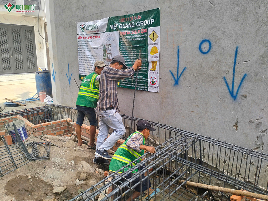 Thi công xây móng nhà 5 tầng 4x16m