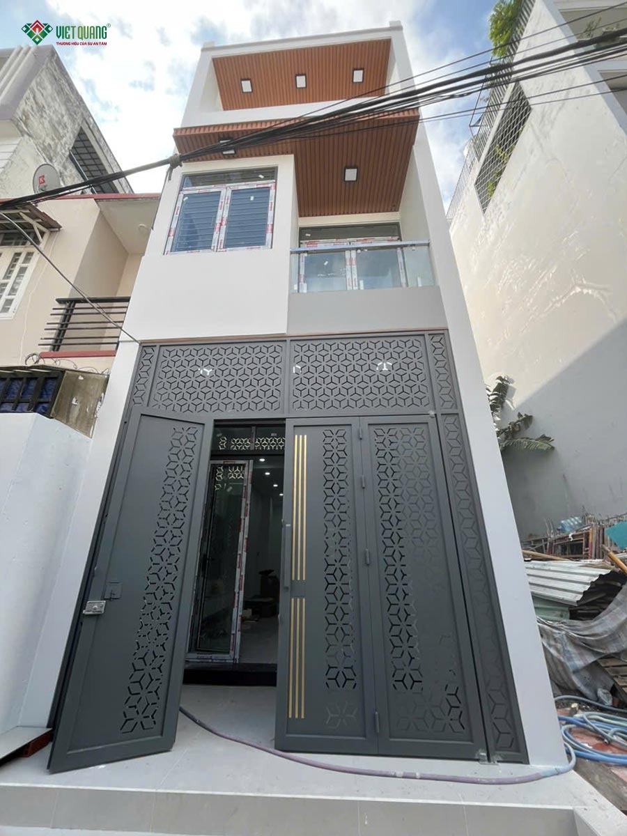 Công trình xây dựng nhà phố 3 tầng 4x14m Chị Chi ở Quận 7