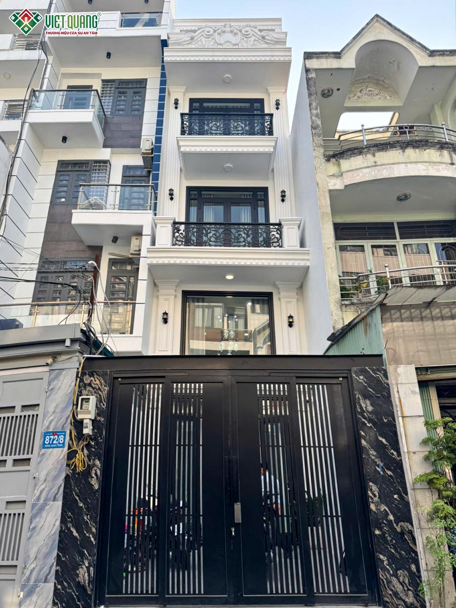 Triển khai xây dựng nhà phố 4 tầng tân cổ điển nhà Chị Thúy ở Gò Vấp