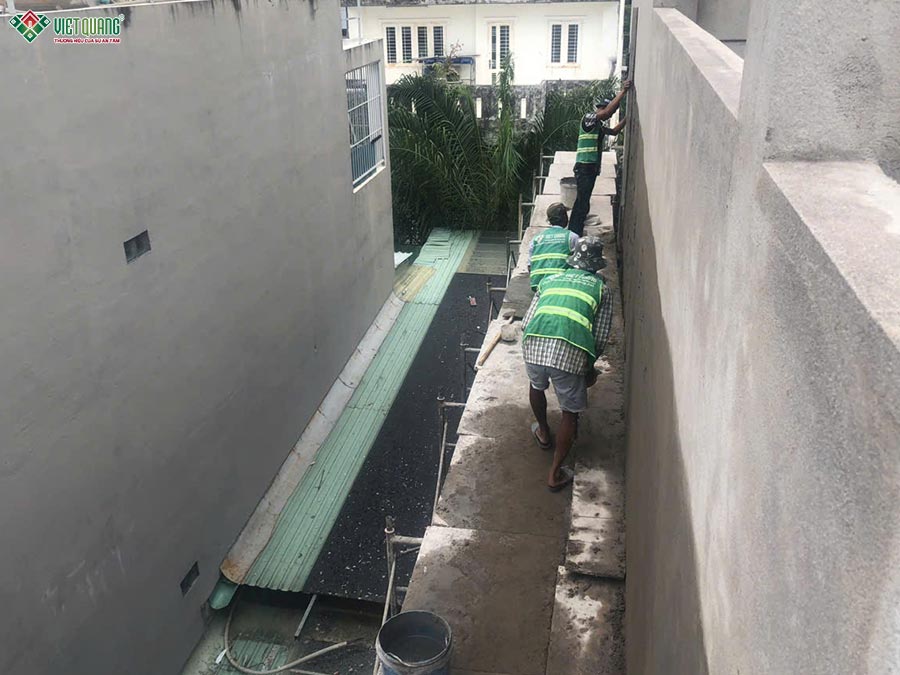 Hình ảnh thi công tô tường vách hông