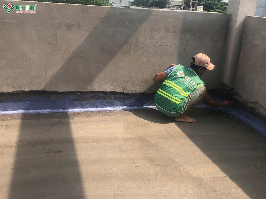 Hình ảnh thi công chống thấm sân thượng
