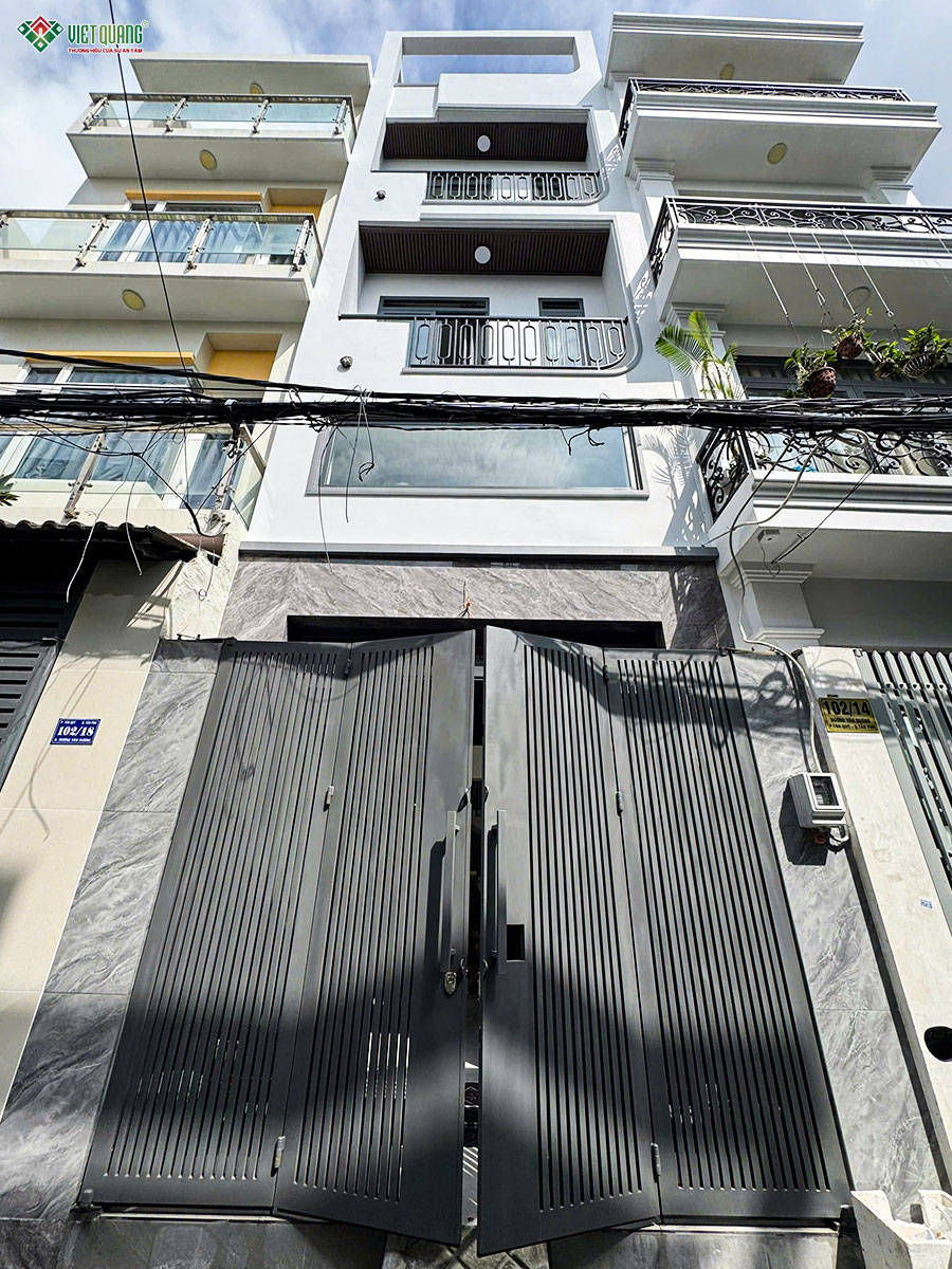 Xây dựng mẫu nhà 5 tầng 4x12m Chị An ở quận Tân Phú