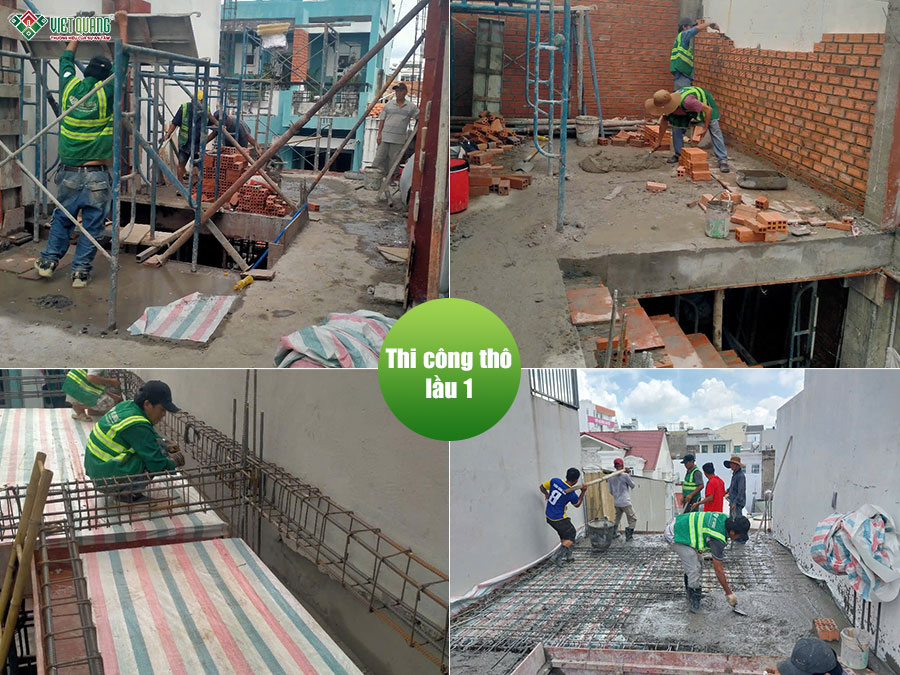 Xây dựng nhà 5 tầng 4x12m chị An quận Tân Phú