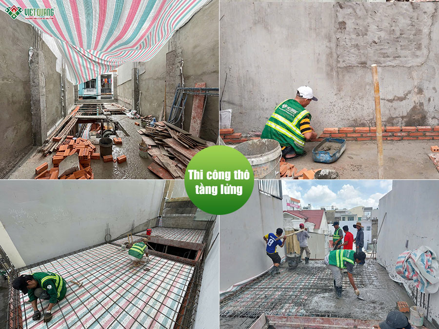 Xây dựng nhà 5 tầng 4x12m chị An quận Tân Phú