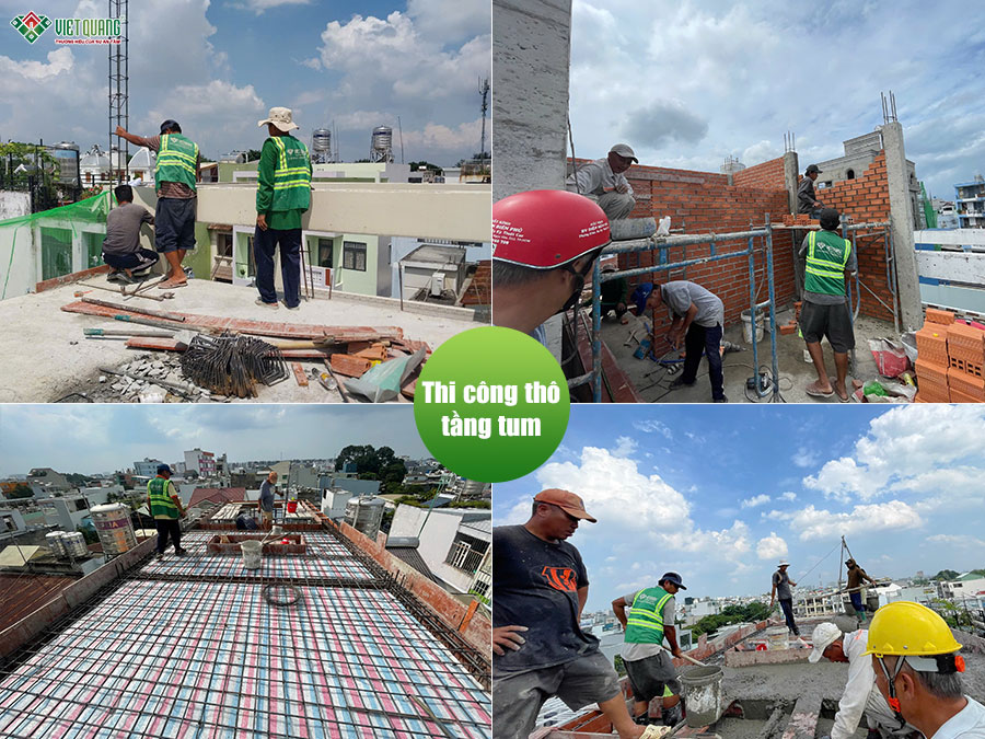 Xây dựng nhà 5 tầng 4x12m chị An quận Tân Phú