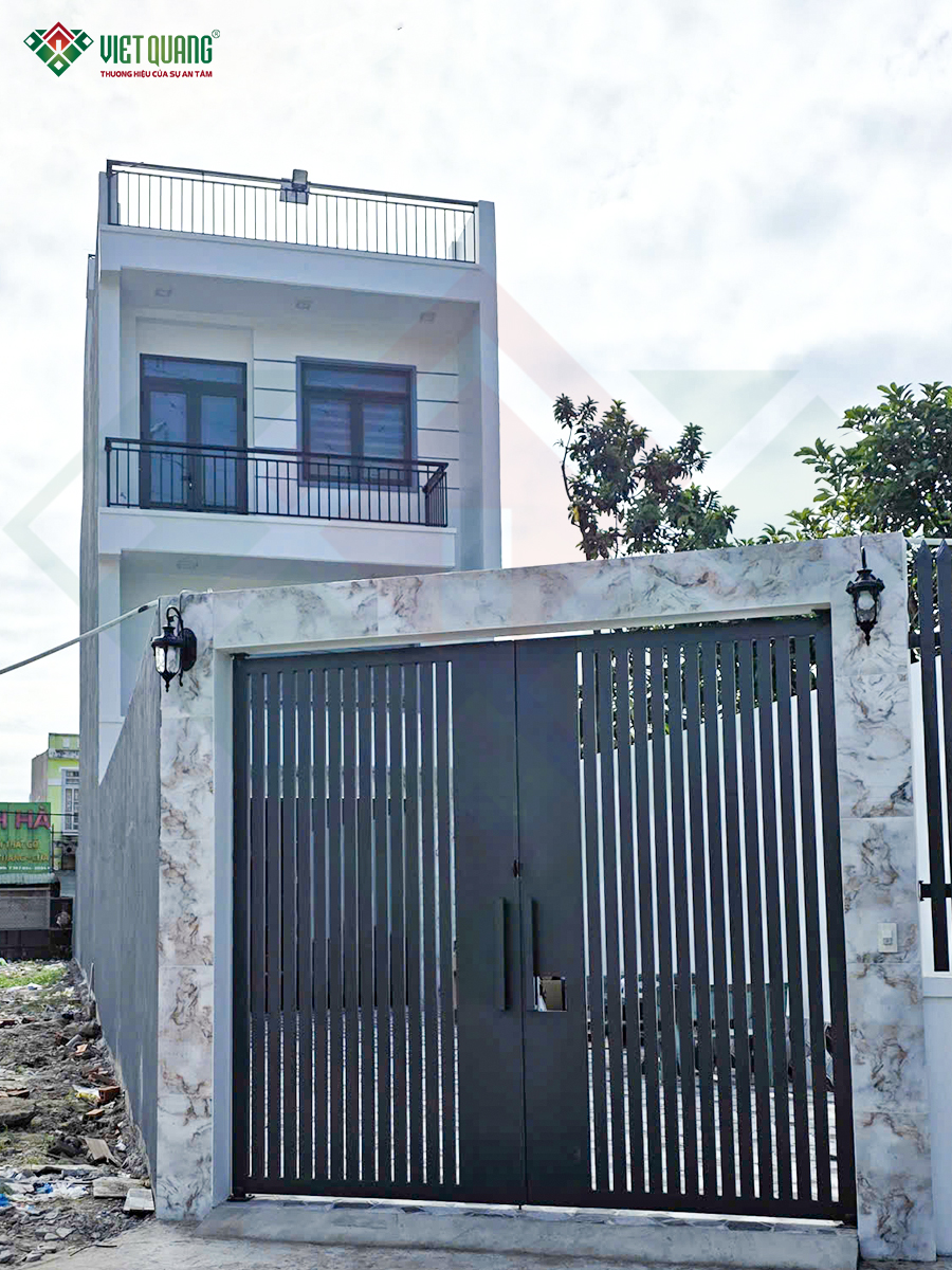 Xây dựng trọn gói nhà phố 1 trệt lửng 1 lầu tum thang sân thượng 5x18m anh Ty tại Hóc Môn