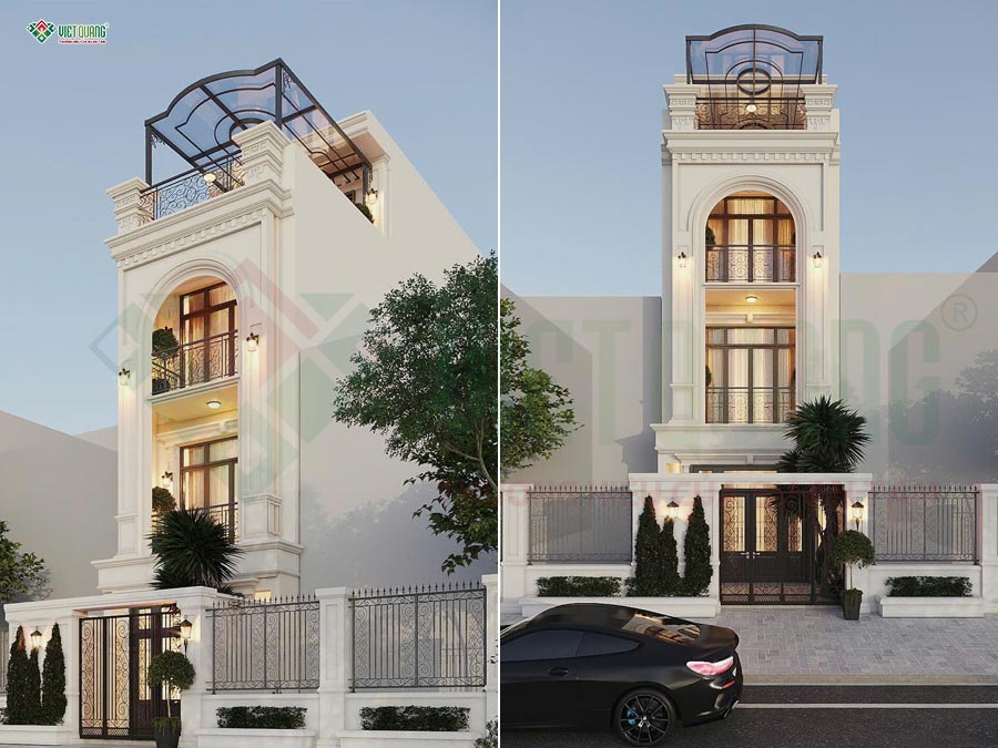 [Đang thi công] Xây dựng nhà phố 3 tầng 4.5x20m tân cổ điển cho gia đình chị Châu Phường Gò Vấp 