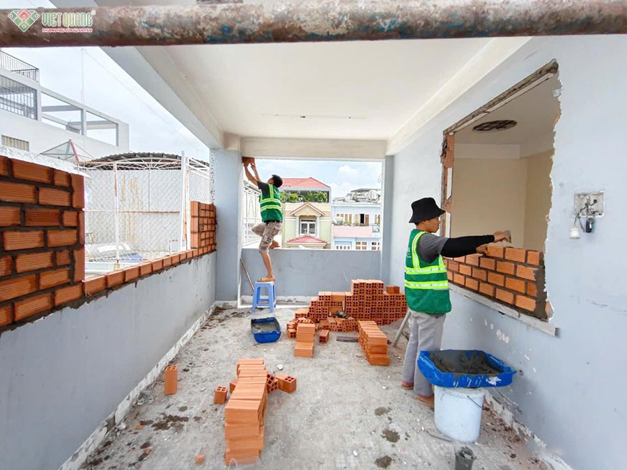 Thi công sửa nhà 1 trệt 12 lầu sân thượng