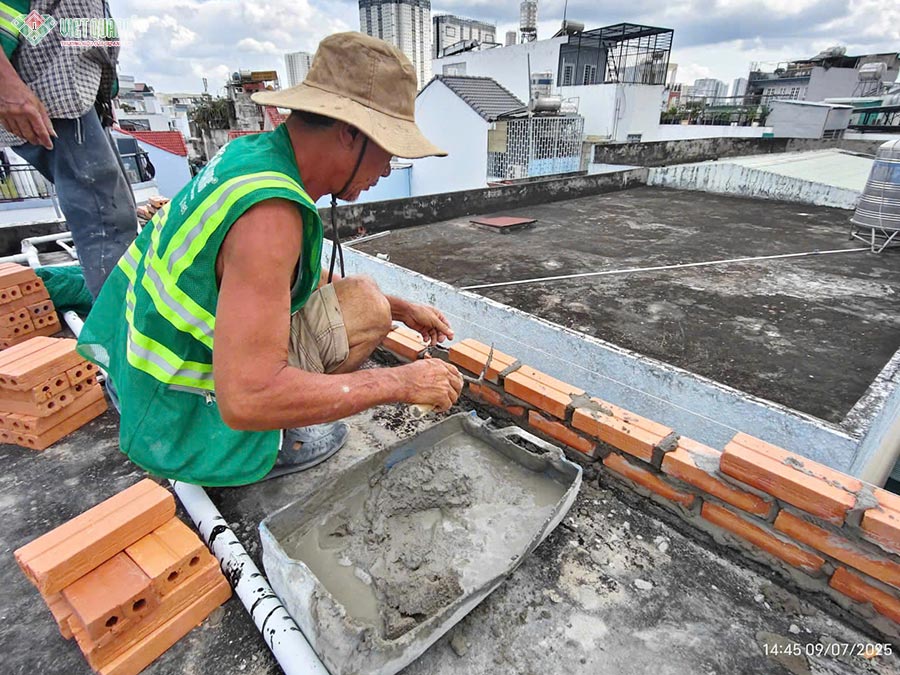 Thi công sửa nhà 1 trệt 12 lầu sân thượng