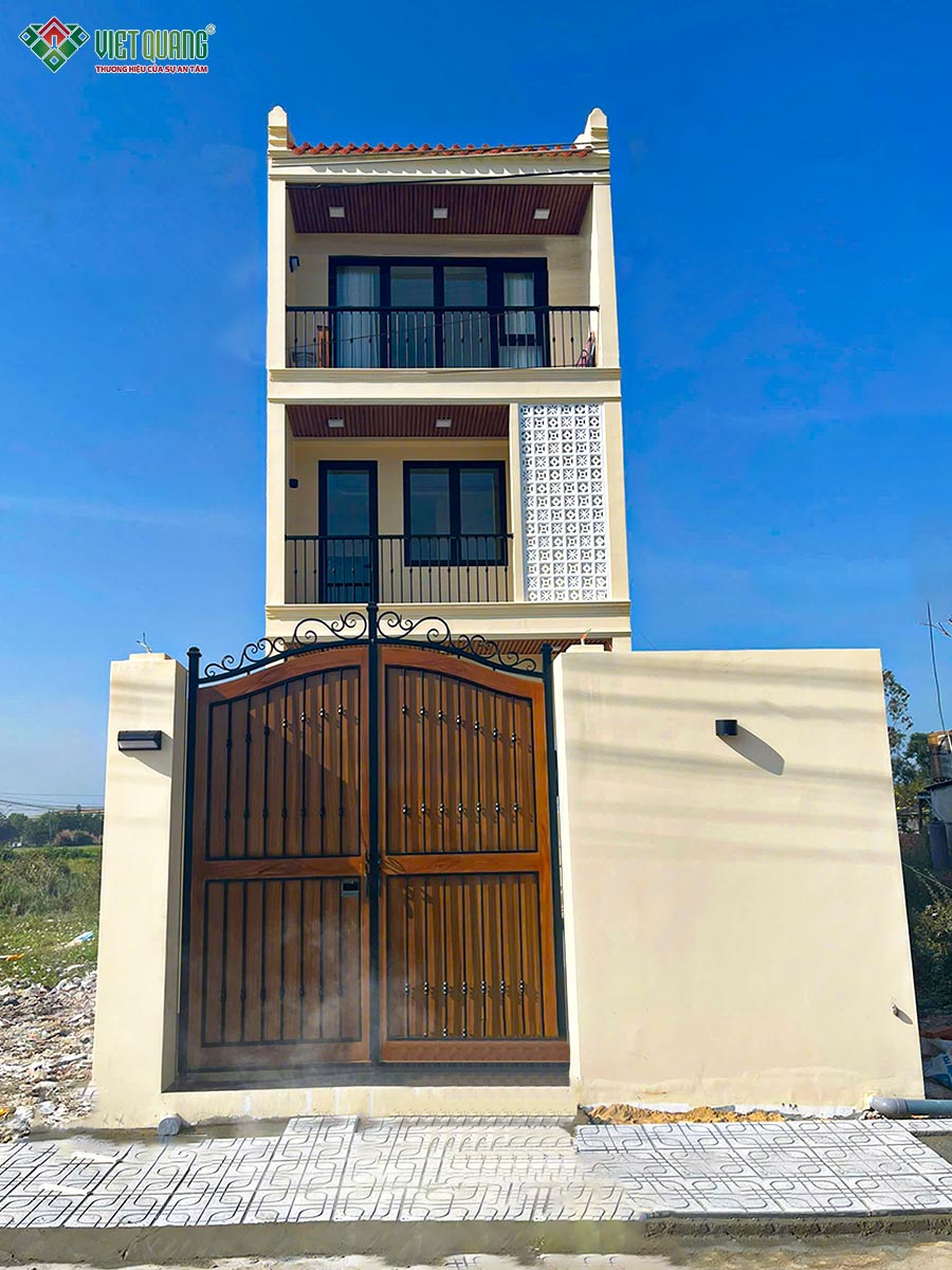 Xây dựng trọn gói nhà 1 trệt 2 lầu 5x15m cho gia đình cô Nga tại Long An