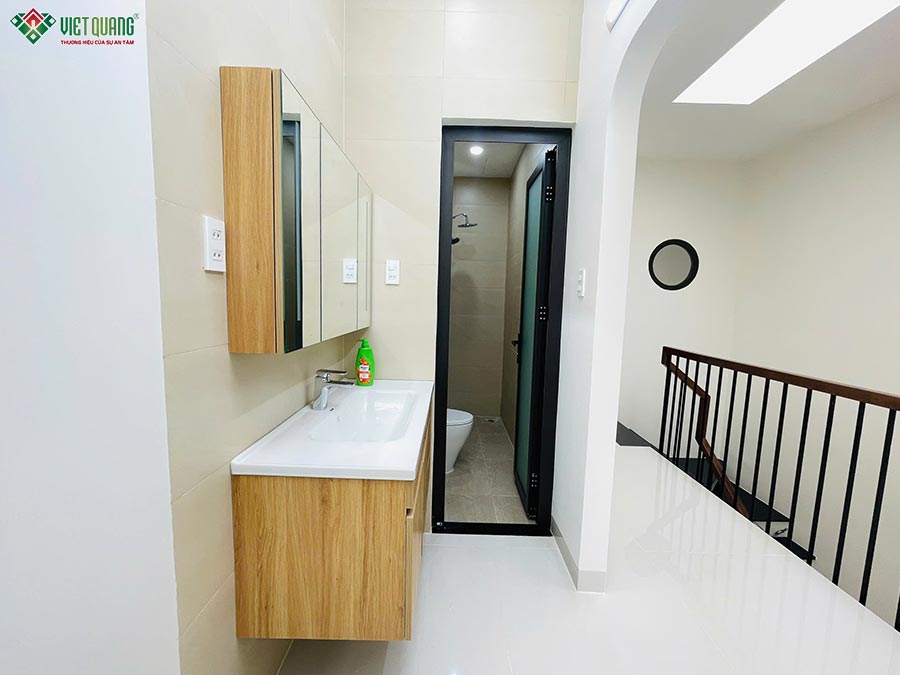 Bàn giao thiết kế thi công xây dựng trọn gói nhà 2 tầng 4x17m chị quyên Hóc Môn