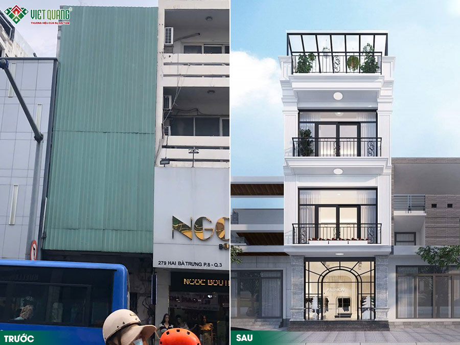 Quá trình sửa chữa trọn gói nhà phố 3 tầng sân thượng 4x15m của anh Cường tại quận 7 TpHCM 
