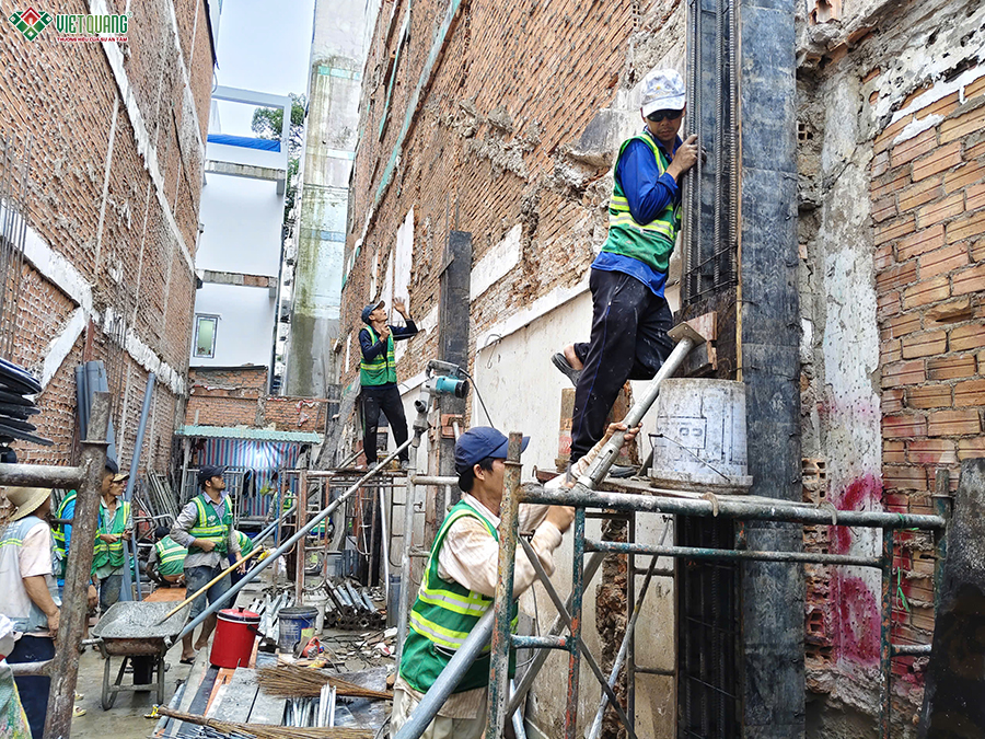 Xây dựng trọn gói nhà 4 tầng có gác lửng 4x26m