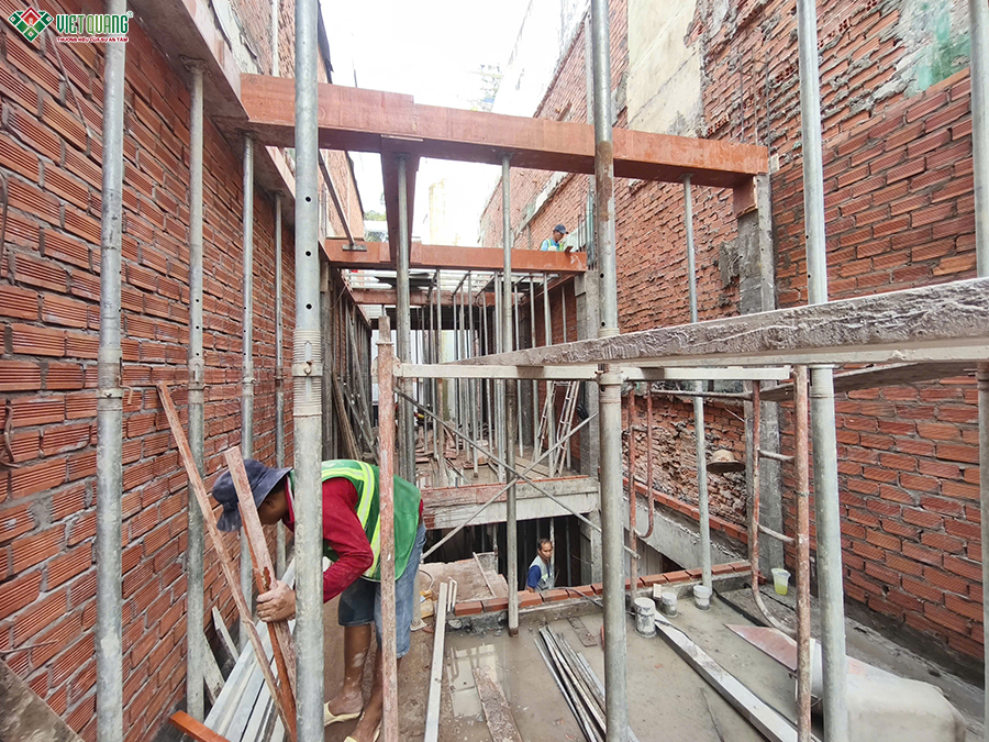 Xây dựng trọn gói nhà 4 tầng có gác lửng 4x26m