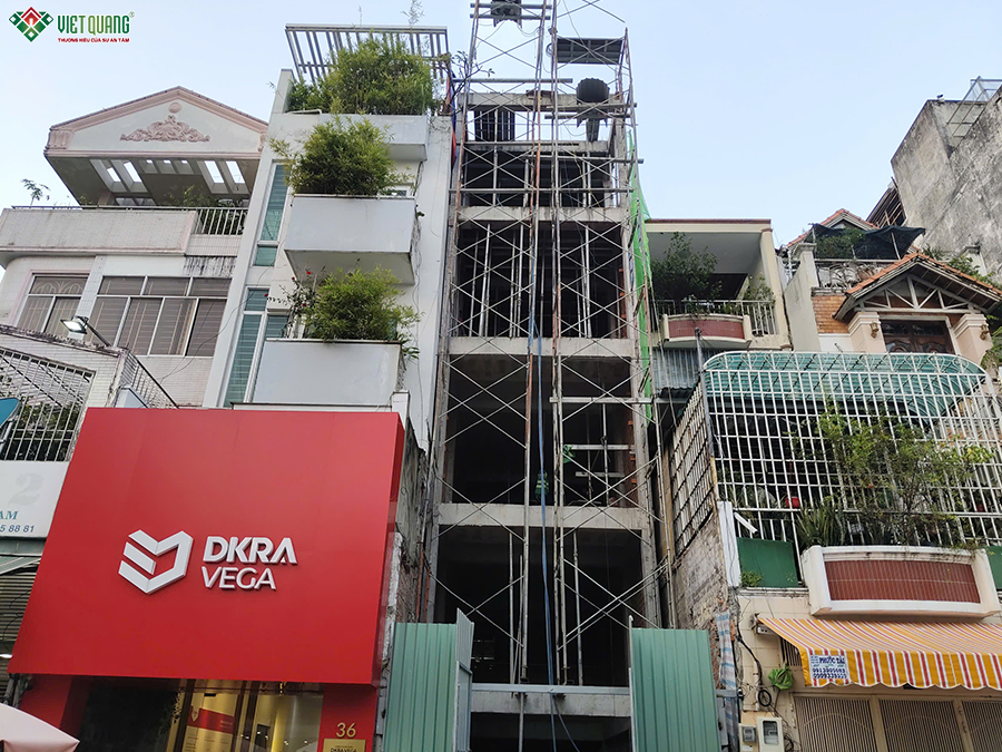 Xây dựng trọn gói nhà 4 tầng có gác lửng 4x26m