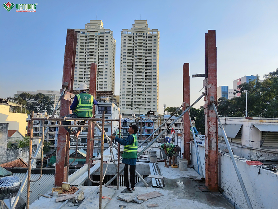 Xây dựng trọn gói nhà 4 tầng có gác lửng 4x26m