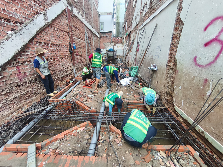 Xây dựng trọn gói nhà 4 tầng có gác lửng 4x26m