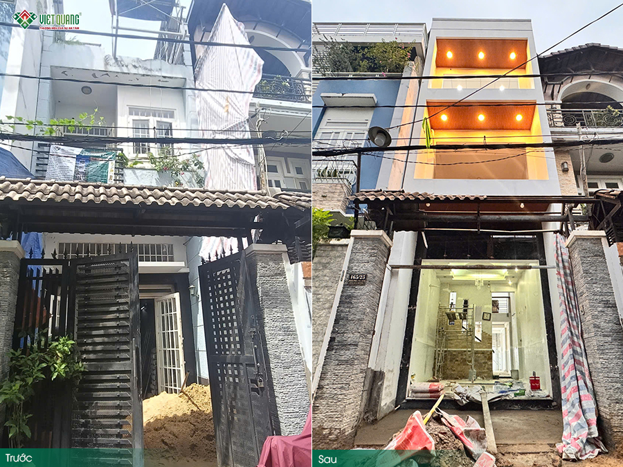 Sửa chữa nâng tầng nhà 2 tầng 4x17m cho gia đình chú Dũng phường Tân Hòa