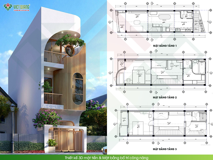 Mẫu thiết kế nhà 3 tầng sân thượng 4x16m – Không gian vườn nướng “chân mây ” cuốn hút