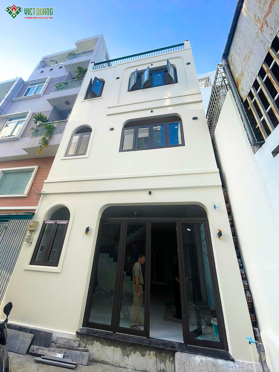 Xây dựng trọn gói nhà 3 tầng tum sân thượng 5.5x9m anh Hùng phường An Khánh, TP.HCM