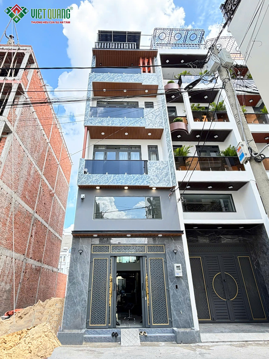 Xây dựng trọn gói nhà ở kết hợp kinh doanh – Nhà 1 trệt 1 lửng 3 lầu sân thượng 5x22m anh Thành phường Trung Mỹ Tây 