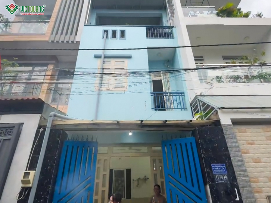 Hiện trạng nhà 3 tầng tum sân thượng 5x15m anh Giàu quận 9