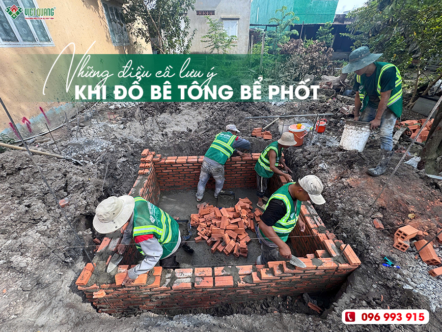 Thi công xây bể phốt & Những điều cần lưu ý khi đổ bê tông bể phốt