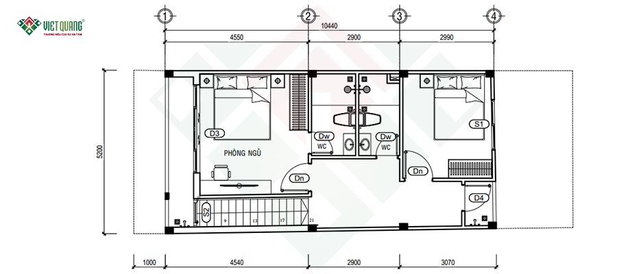 Mặt bằng công năng lầu 1