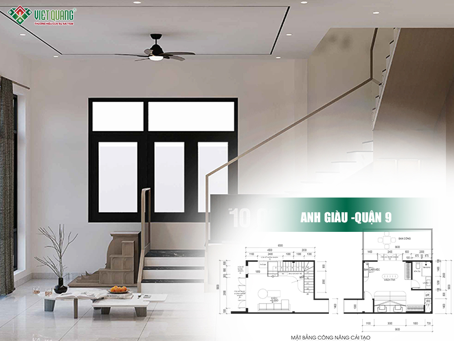 Mặt bằng cải tạo nhà anh Giàu quận 9