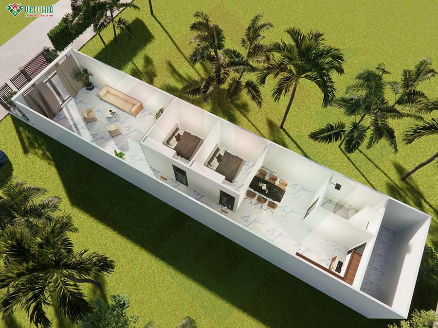 Mẫu thiết kế nhà 1 tầng 5x10m anh Tùng xã Bình Mỹ