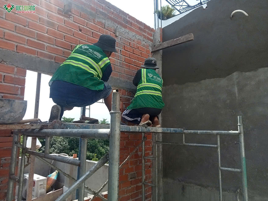 Thi công sửa chữa nhà phố 3 tầng 4x7m chị Kiều phường Bảy Hiền