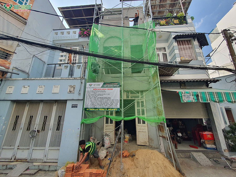 Thi công sửa chữa nhà phố 3 tầng 4x7m chị Kiều phường Bảy Hiền