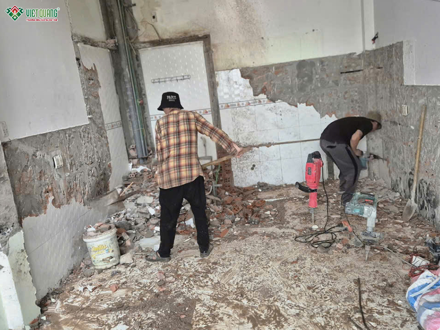 Thi công sửa chữa nhà phố 3 tầng 4x7m chị Kiều phường Bảy Hiền