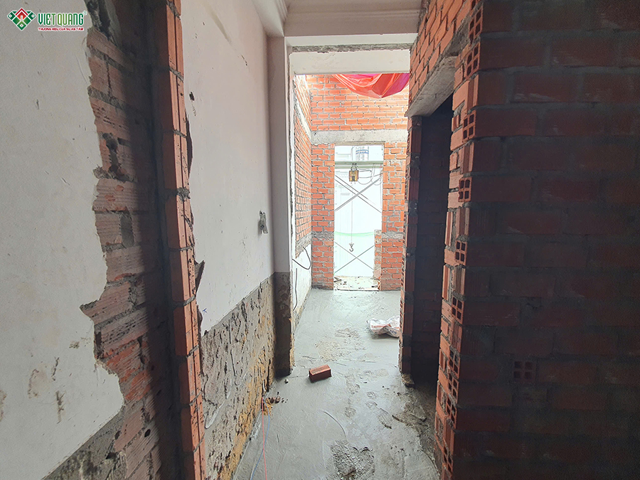 Thi công sửa chữa nhà phố 3 tầng 4x7m chị Kiều phường Bảy Hiền