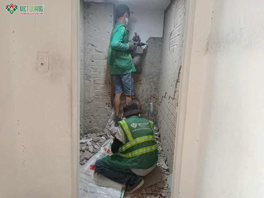 Thi công tháo dỡ nhà 3 tầng 5x15m