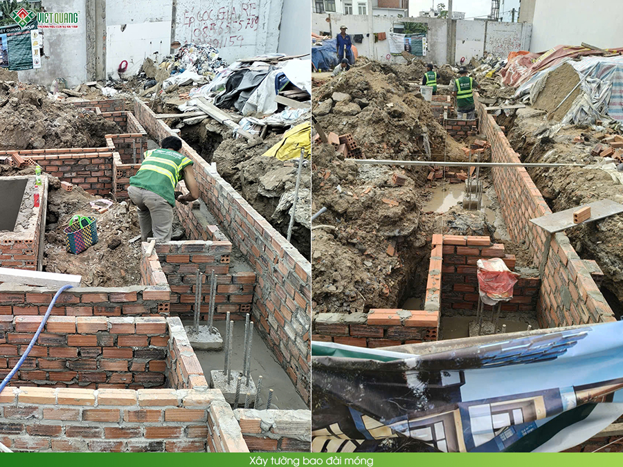 Thi công xây nhà 1 trệt 1 lửng 3 lầu sân thượng 5x22m