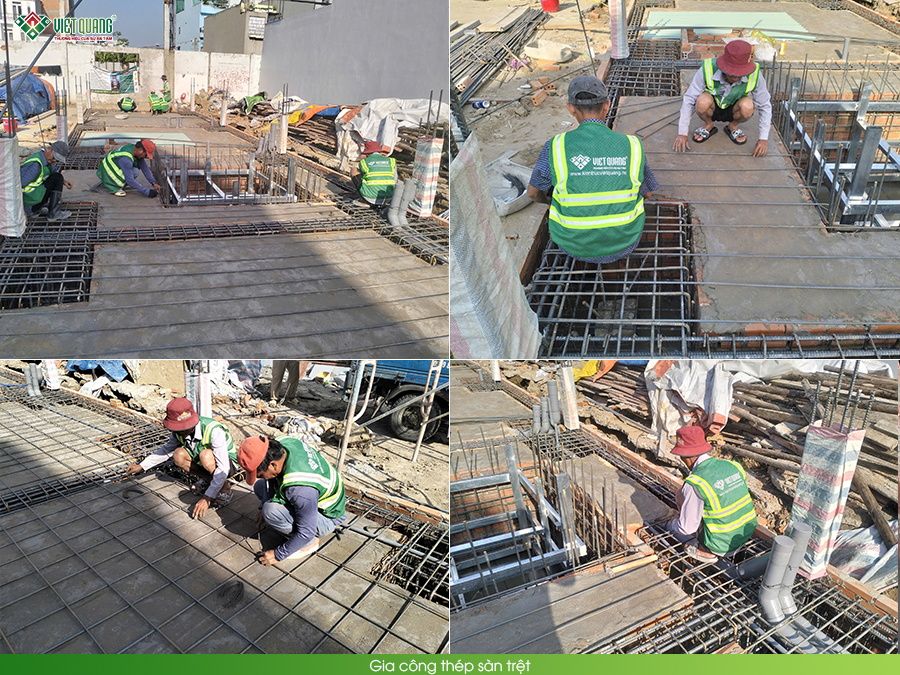 Thi công xây nhà 1 trệt 1 lửng 3 lầu sân thượng 5x22m