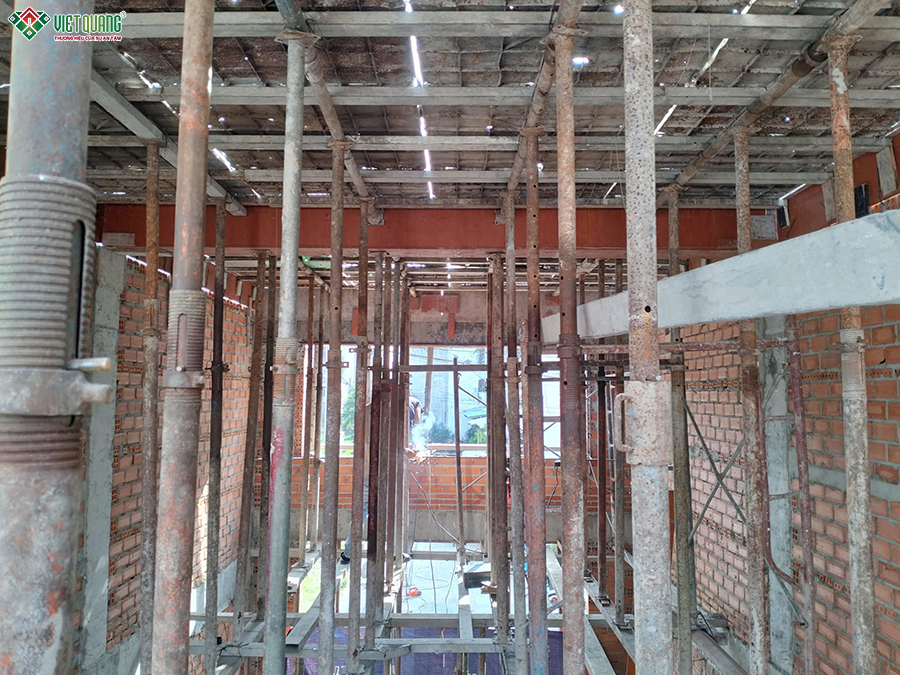 Thi công xây nhà 1 trệt 1 lửng 3 lầu sân thượng 5x22m