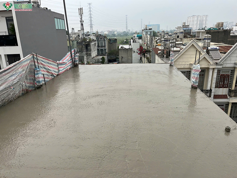 Thi công xây nhà 1 trệt 1 lửng 3 lầu sân thượng 5x22m