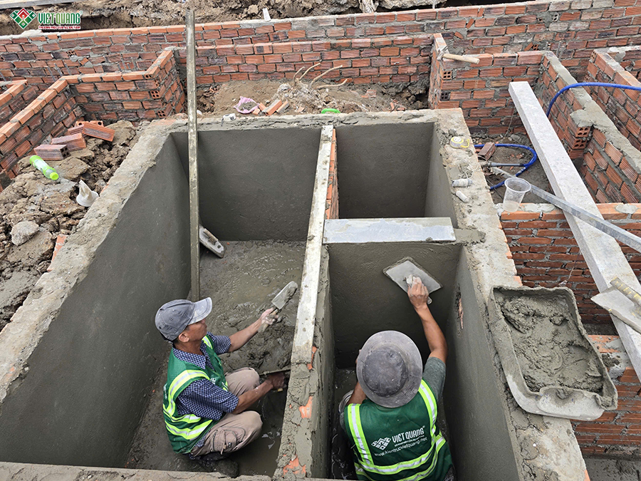 Thi công xây nhà 1 trệt 1 lửng 3 lầu sân thượng 5x22m